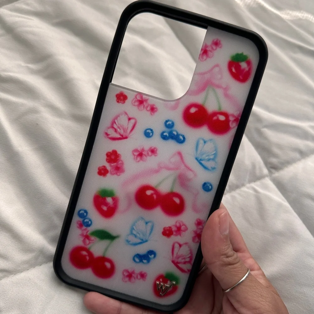 Wildflowers Cherry & Butterfly iPhone 14 Pro Max Case - Pink, Blue, Green, Red